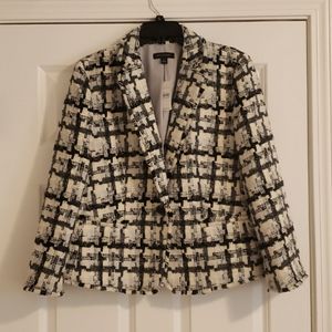 Stripped White and Black Blazer